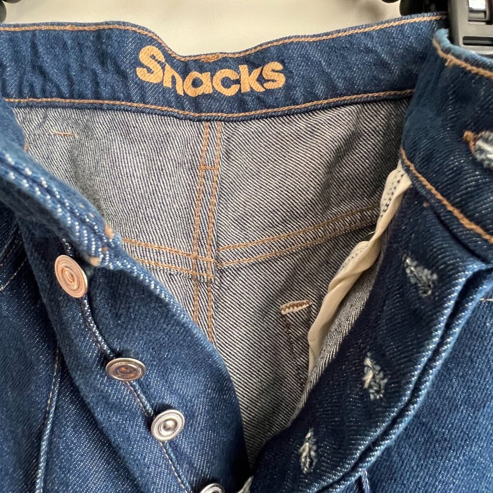 MOTHER Denim SNACKS The Pin Up Tippy Top Sweet Tooth Hover Blue Jeans 27 4 6 NWT - Picture 8 of 16
